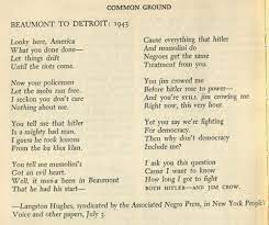 Langston Hughes Beaumont To Detroit 1943 Experiencing History Holocaust Sources In Context