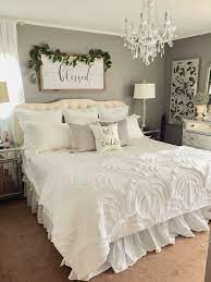We Decided On Forever Sign With Garland Above Headboard Master Bedrooms Decor Farmhouse Bedroom Decor Bedroom Design