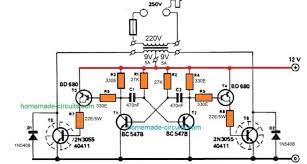 2n3055 Inverter 100 Watt Simple Circuit Electronic Circuit Projects Circuit Projects Circuit