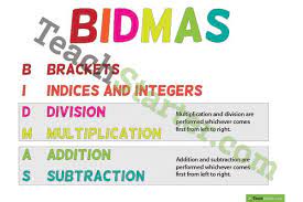 Bidmas Poster Bodmas Teaching Teaching Posters