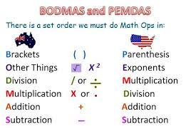 Bodmas Pemdas Rules Bodmas Order Of Operations Solving Equations