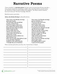 Narrative Poetry Worksheet Education Com Poetry Worksheets Poetry Third Grade Poetry Lessons