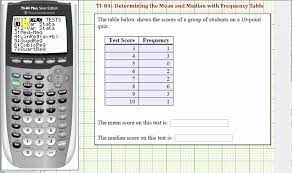 Ti84 One Variable Statistics Mean And Median Using A Frequency Table Youtube