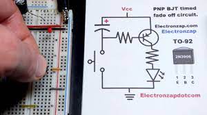 Quick Pnp Bjt Fade Off Switch Circuit Using 2n3906 Bipolar Junction Tran Bipolar Junction Transistor Circuit Bipolar