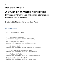 Pdf A Study Of Japanese Aesthetics Seven Essays With A Focus On The Difference Between Hokku And Haiku Dedicated To Michael Marra And Sasa Vasic Conclusion What Is And What Isn T