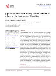Pdf Japanese Poems With Strong Nature Themes As A Tool For Environmental Education