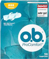 Is a brand of tampon, originally developed in germany in 1950 and manufactured by carl hahn gmbh. O B Procomfort Normal Tampons Fur Mittlere Bis Starke Tage Mit Dynamic Fit Technologie Und Einzigartigen Silktouch Schutzflugeln 1 X 56 Stuck Amazon De Drogerie Korperpflege