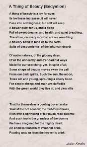 A Thing Of Beauty Endymion Poem By John Keats Poem Hunter John Keats Poems Keats Poems Poems By Famous Poets
