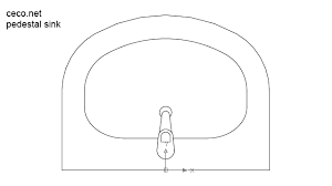 autocad drawing pedestal sink 1 with