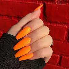 See more ideas about nails, cute acrylic nails, best acrylic nails. Orange Acrylic Nails Orange Acrylic Nails Coffin Nails Designs Fall Acrylic Nails