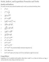 Bitsat Formulae Sheet Surds And Indices Pdf Free Download Edugorilla Study Material Teaching Math Math Methods Study Materials