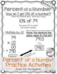 Percent Of A Number Percents Teaching Math Math Instruction Math Charts