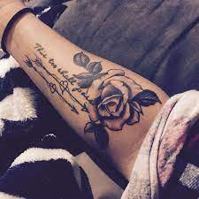 I Just Like The Rose Tattoos Piercings Pinterest Rose Tattoo In Rose Arm Tattoo Tatuaggi Di Design Forarm Tattoos Lower Arm Tattoos Neck Tattoo