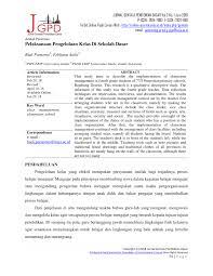 Pdf Pelaksanaan Pengelolaan Kelas Di Sekolah Dasar Ika fuzi anggrainy, nurdasila darsono, t.roli ilhamsyah putra.