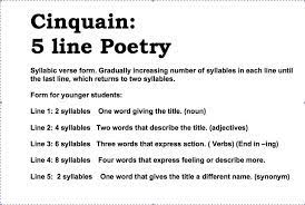 Cinquain Poems Cinquain Cinquain Poems Cinquain Poems Examples