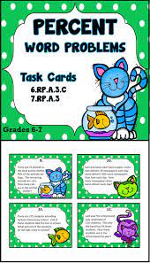 Percent Word Problem Task Cards 32 Grades 6 7 8 Word Problems Task Cards Percent Word Problems Word Problems