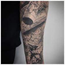 Tattoos come in many styles, but the beauty and detail of the realism tattoos are second to none. Black And Grey Realism Map Travel Inspired Sleeve Tattoo Sleeve Tattoos Realism Tattoo Tattoos