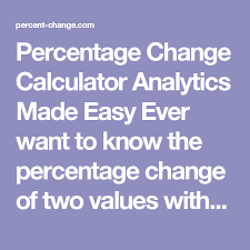 Percentage Change Calculator Analytics Made Easy Ever Want To Know The Percentag Calculator Analytics Change