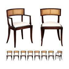 Exquisite Set Of Ten 10 Klismos Cane Dining Chairs By Baker Circa 1958 For Sale At 1stdibs