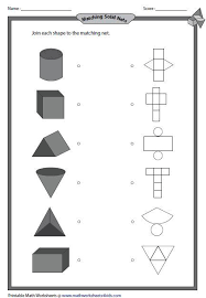 Matching Shapes And Nets Shapes Worksheets 3d Shapes Worksheets 3d Shapes