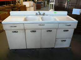 vintage kitchen sink, metal kitchen