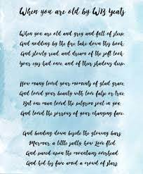 My Favourite Irish Poems When You Are Old By Wb Yeats Poesia
