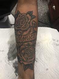 Rose Clock Ribbon Name Tattoo For Mom Rose Tattoos For Men Name Tattoos For Moms Mom Tattoos