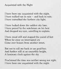 Acquainted With The Night Robert Frost Robert Frost Poems Poems Words