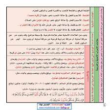 تلخيص قواعد اللغة العربية Pdf برابط مباشر في 15 ورقة