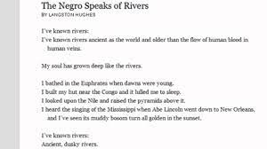 The Negro Speaks Of Rivers By Langston Hughes Analysis Youtube