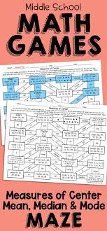 Measures Of Center Maze Mean Median And Mode Middle School Math Math Games Middle School Mean Median And Mode