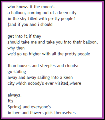 Ee Cummings Poem Who Know S If The Moon S A Balloon Ee Cummings Childrens Poetry Poems