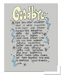 Goodbye Print Farewell Cards Cool Words Goodbye Quotes