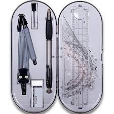 Math Geometry Kit Set 8 Pieces Student Supplies With Shatterproof Storage Box Includes Rule Loja De Material Escolar Coisas De Papelaria Acessorios Para Escola