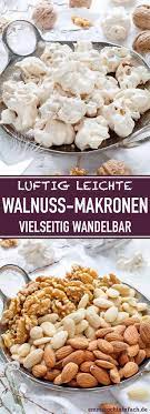 Walnussmakronen Leicht Wie Wolkchen Emmikochteinfach Rezept Nuss Makronen Makronen Lebensmittel Essen