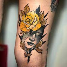 Debora Cherrys Tumblr Yellow Rose Tattoos Traditional Tattoo Flowers Neo Traditional Tattoo