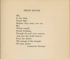 Pin By Darby High School Lmc On Harlem Renaissance Helen Keller Quotes Langston Hughes Poems Poetry Words