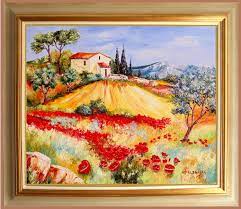 Tableau Peinture Art Tableaux De Provence Paysage De Provence Oliviers Coquelicot Peintres De Provence Paysages P Paysage De Provence Peinture Art Coquelicots