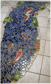 Decorative Ceramic Tile Hand Made Tiles In Fish Tiles Salmon Tiles And Trout Tiles Mosaic Flooring Mosaic Floor Tile Mosaic Decor