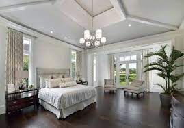 Dark Wood Floors Bedroom With Hardwood Floors Bedroom Transitional With Vaulted Ceiling Upholste Remodel Bedroom Vaulted Ceiling Living Room Gray Bedroom Walls