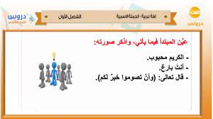 الأول الثانوي الفصل الدراسي الأول 1438 لغة عربية الجملة الأسمية Youtube