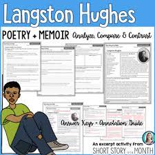 Langston Hughes Poem Memoir Analysis And Compare Contrast Activity