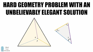 Hard Geometry Problem With Unbelievably Elegant Solution Geometry Problems Math Solutions