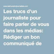 Rediger Un Bon Communique De Presse Communique De Presse Communication Presse