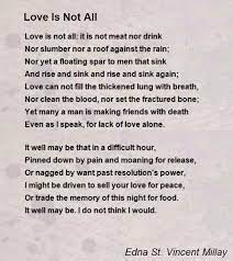 Love Is Not All Poem By Edna St Vincent Millay Poem Hunter Love Poems Poems My Heart Quotes
