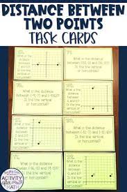 Distance Between Two Points Coordinate Plane Task Cards Middle School Math Resources Middle School Math Task Cards