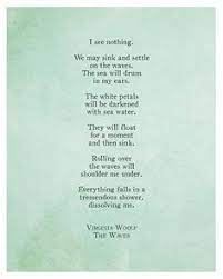 Virginia Woolf Poetry Print The Waves Quotes About The Sea Etsy Literary Quotes Virginia Woolf Quotes Nature Poem