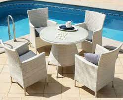 Rattan White Swimming Pool Chair And Table Rs 37000 Unit Wicker Hub Id 6350831188