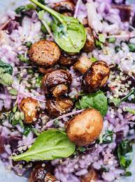 Fliederfarbenes Veganes Winter Risotto Mit Topinambur Und Pilzen Rezept Topinambur Risotto Pilze