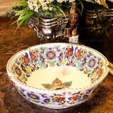 white vessel sink antique ceramic